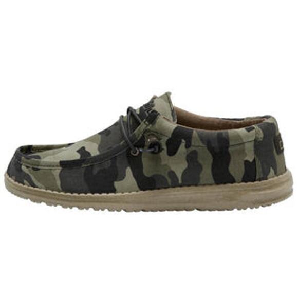 Hey Dude Wally Men's Shoes Size 8 Green Camouflage Loafers Lightweight Slip On - Picture 1 of 9